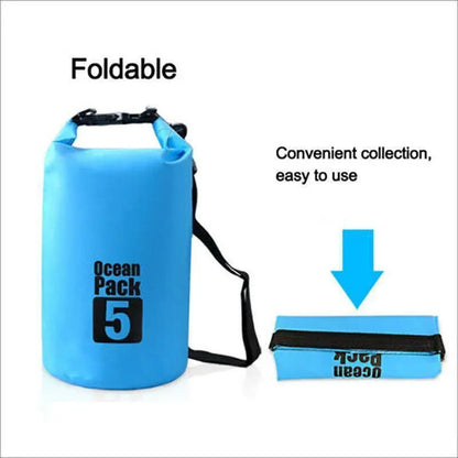 Waterproof Dry Sack – 20L Orange PVC Roll-Top Bag, view 4
