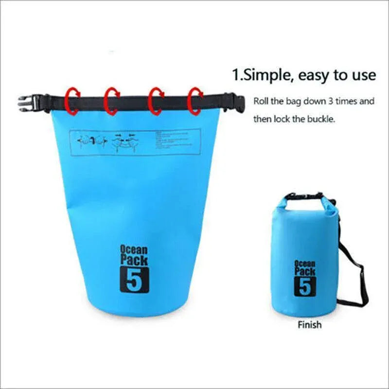 Waterproof Dry Sack – 20L Orange PVC Roll-Top Bag, view 6