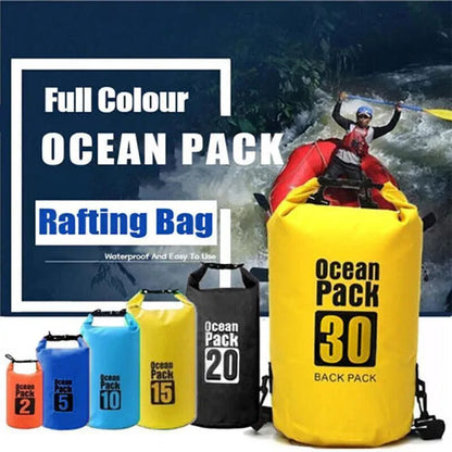 30L Waterproof Dry Bag – Orange PVC Roll-Top, view 2