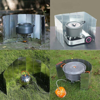 10-Plate Folding Aluminium Windshield for Camp Stoves, view 4
