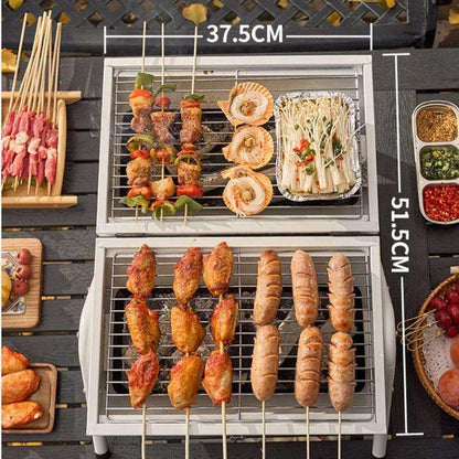 Portable Charcoal BBQ Grill - Grillz White, view 3