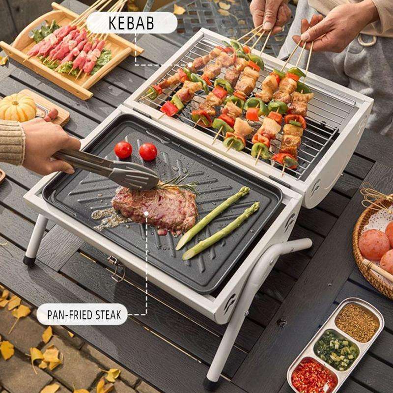 Portable Charcoal BBQ Grill - Grillz White, view 4
