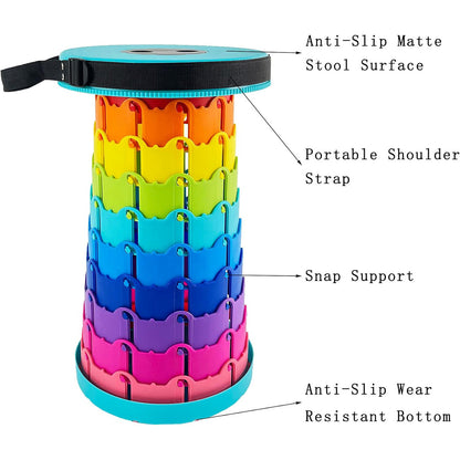 Rainbow Telescopic Folding Stool – Blue, view 4
