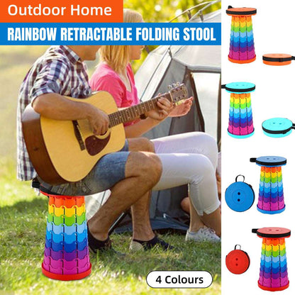 Rainbow Telescopic Folding Stool – Red