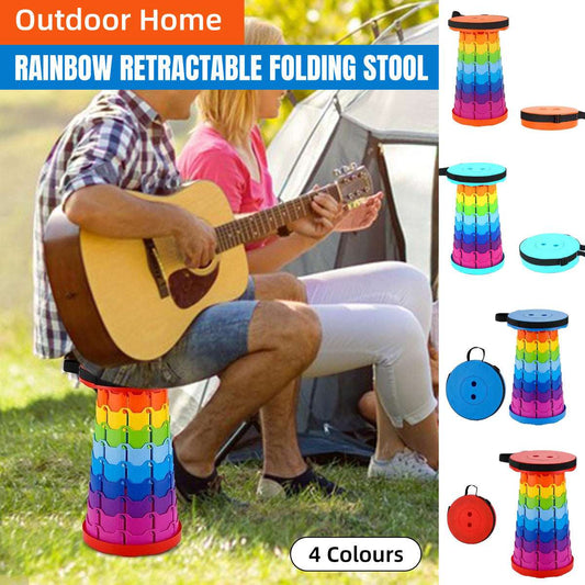 Rainbow Telescopic Folding Stool – Red