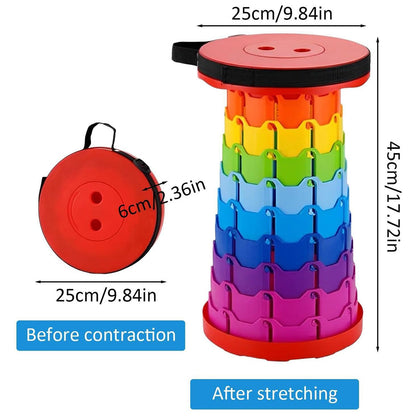 Rainbow Telescopic Folding Stool – Red, view 3