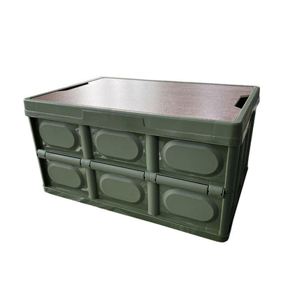 30L Folding Camping Storage Box with Lid - White, view 6