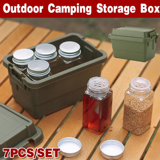 7-Piece Camping Spice Set with Storage Box