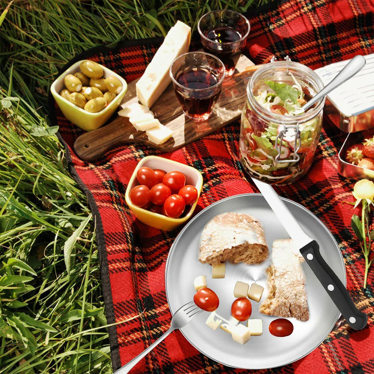 10 Piece Camping Cutlery Set for 2 People - Black, view 10