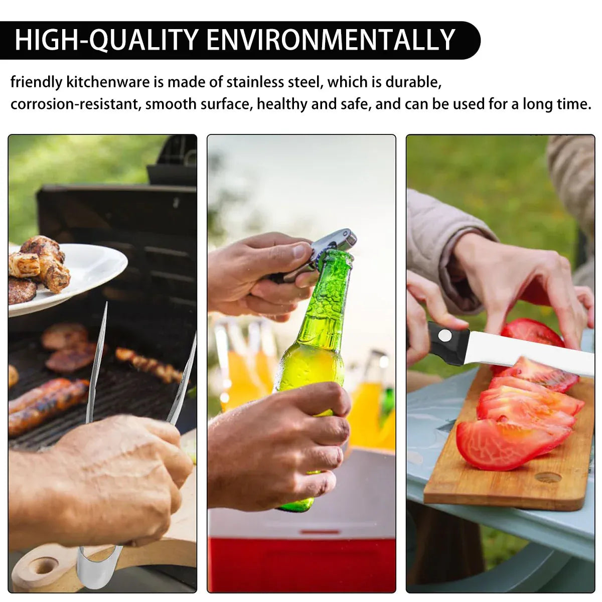 10 Piece Camping Cutlery Set for 2 People - Red, view 8