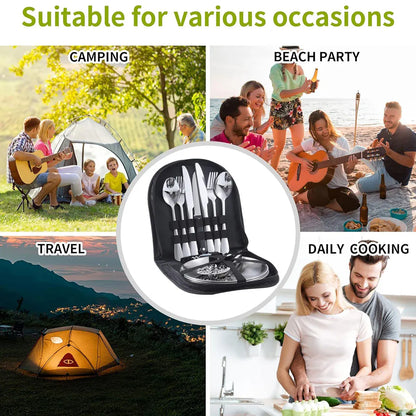 10 Piece Camping Cutlery Set for 2 People - Red, view 12