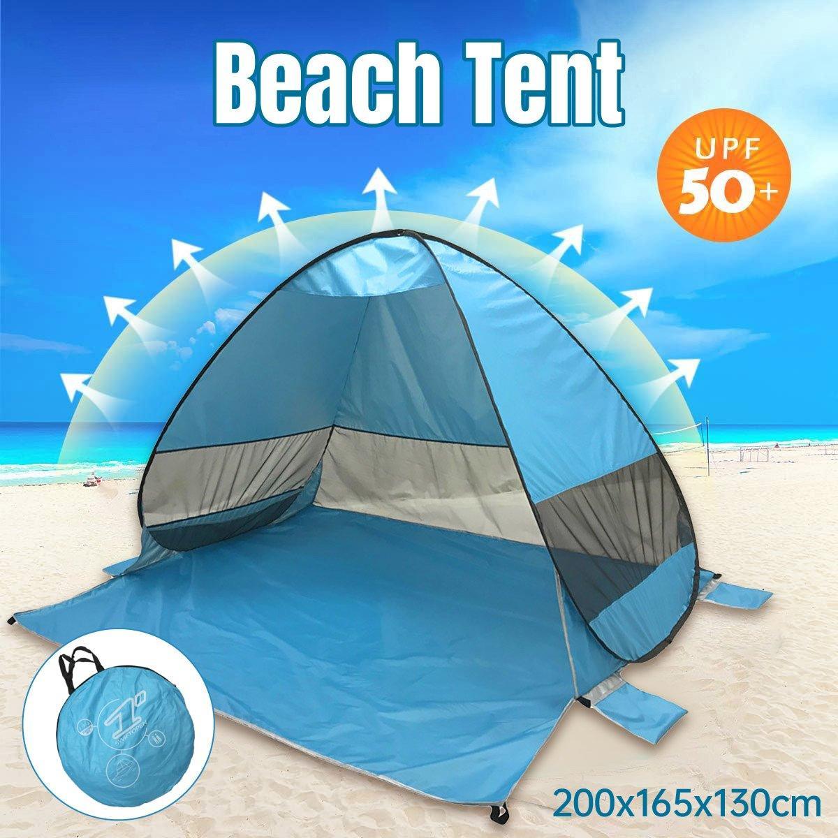 Pop-Up Beach Tent – UPF 50+ Sun Shelter for 3–4 People