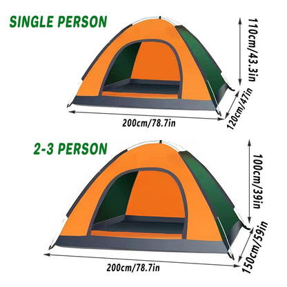 2-3 Person Quick-Setup Camping Tent – Orange, view 3