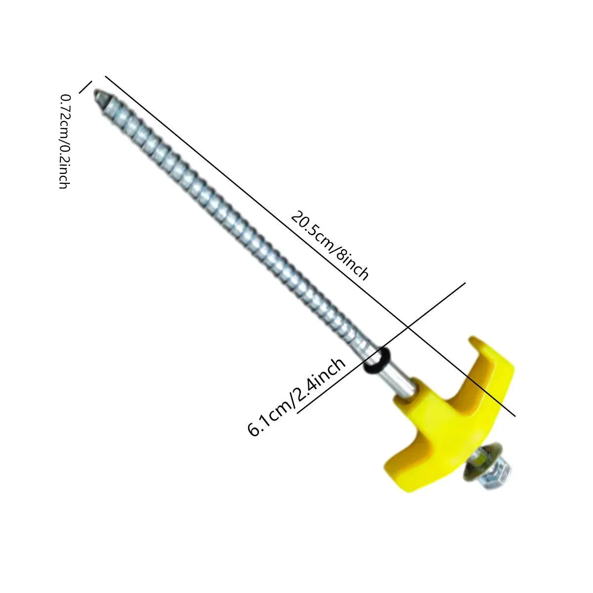 9 Pack Carbon Steel Tent Pegs M8 x 200mm, view 3