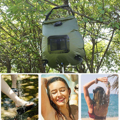 Portable Solar Camping Shower Bag 20L - Army Green, view 4