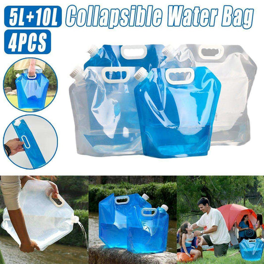 4-Piece Folding Water Storage Bag Set – 5L & 10L
