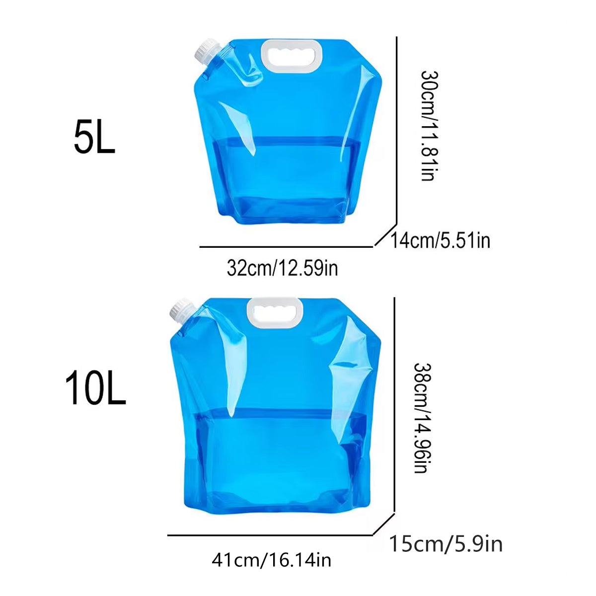 4-Piece Folding Water Storage Bag Set – 5L & 10L, view 3