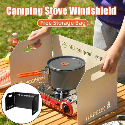 Camping Stove Windshield Tri Fold - White
