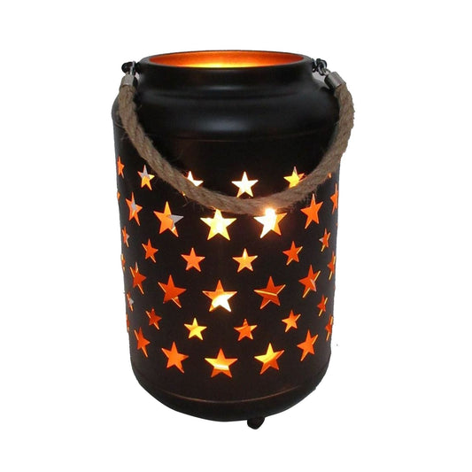 25cm Metal LED Lantern – Star Design