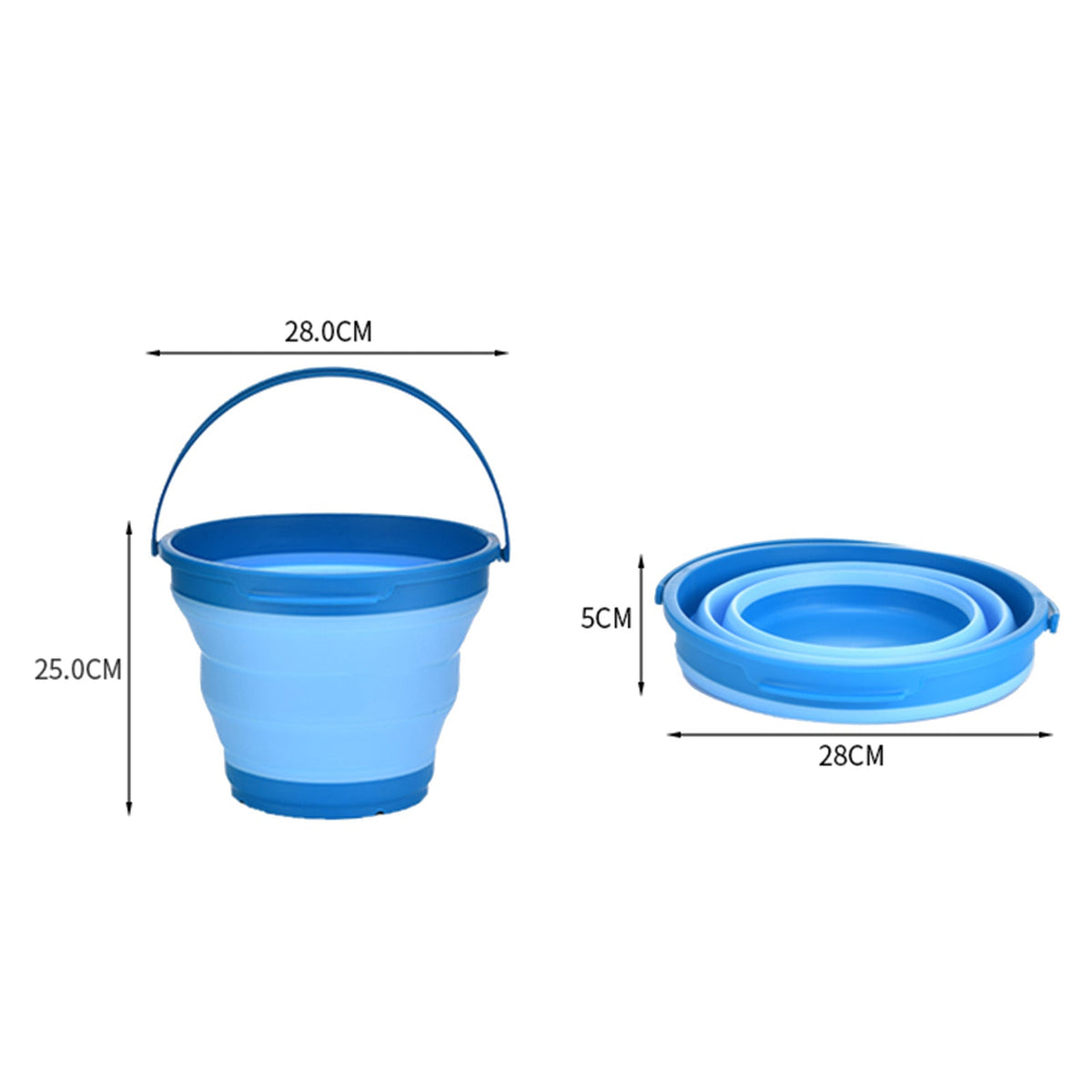 7L Collapsible Camping Bucket - Blue, view 3
