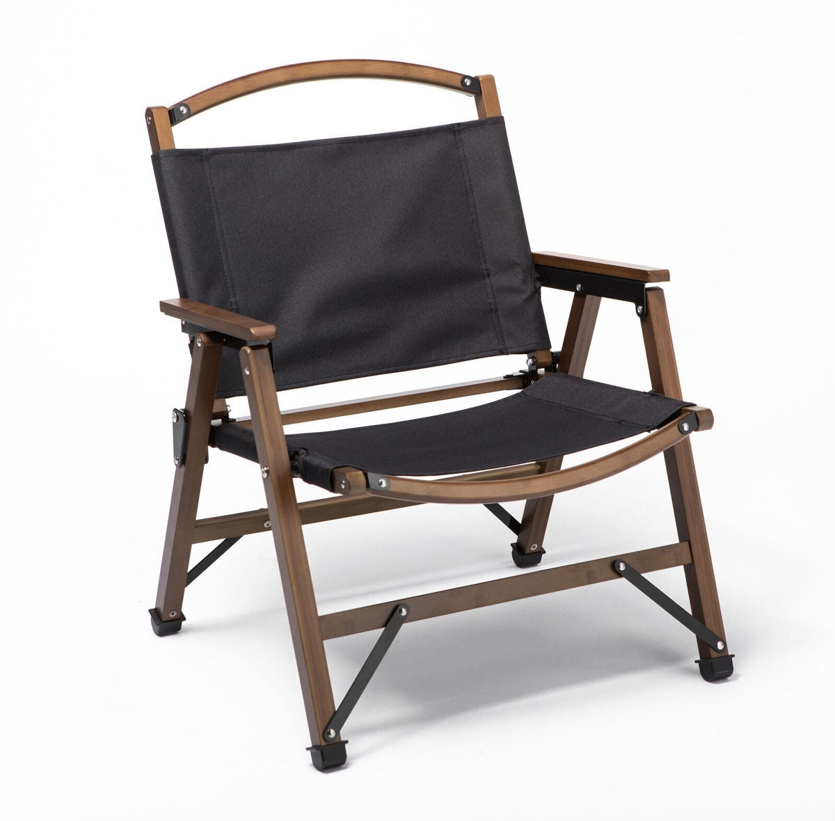 Bamboo Canvas Folding Camp Chair – Black, view 2