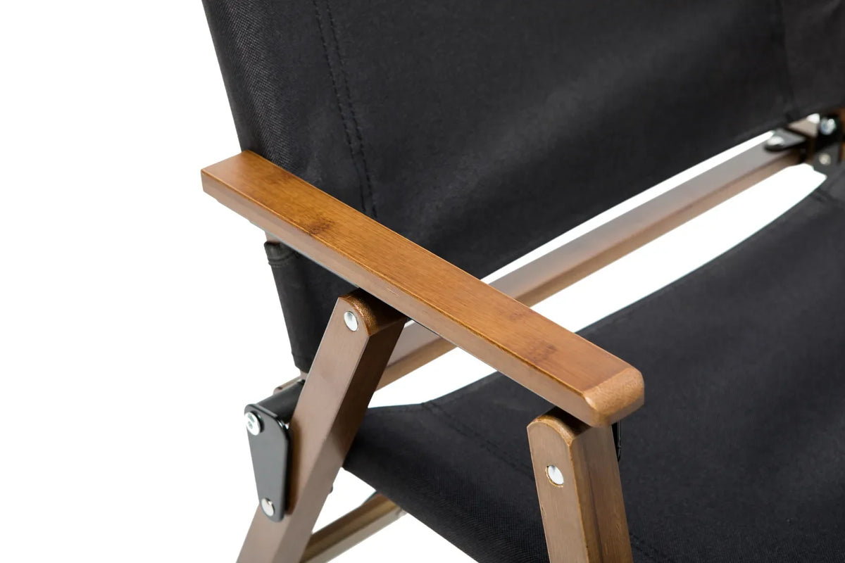 Bamboo Canvas Folding Camp Chair – Black, view 4