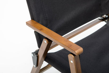 2 Pack Bamboo Canvas Folding Camping Chairs - Black, view 4