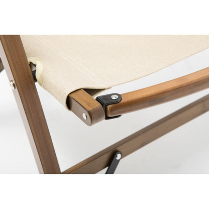 Foldable Bamboo Canvas Camping Chair – Khaki, view 4