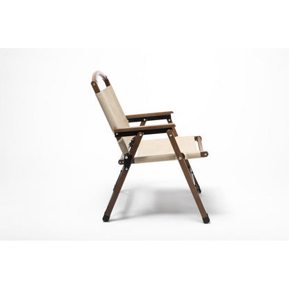 Foldable Bamboo Canvas Camping Chair – Khaki, view 6