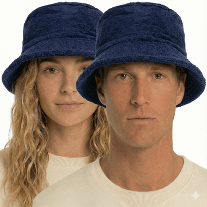 Terry Towelling Bucket Hat – Navy Blue Small