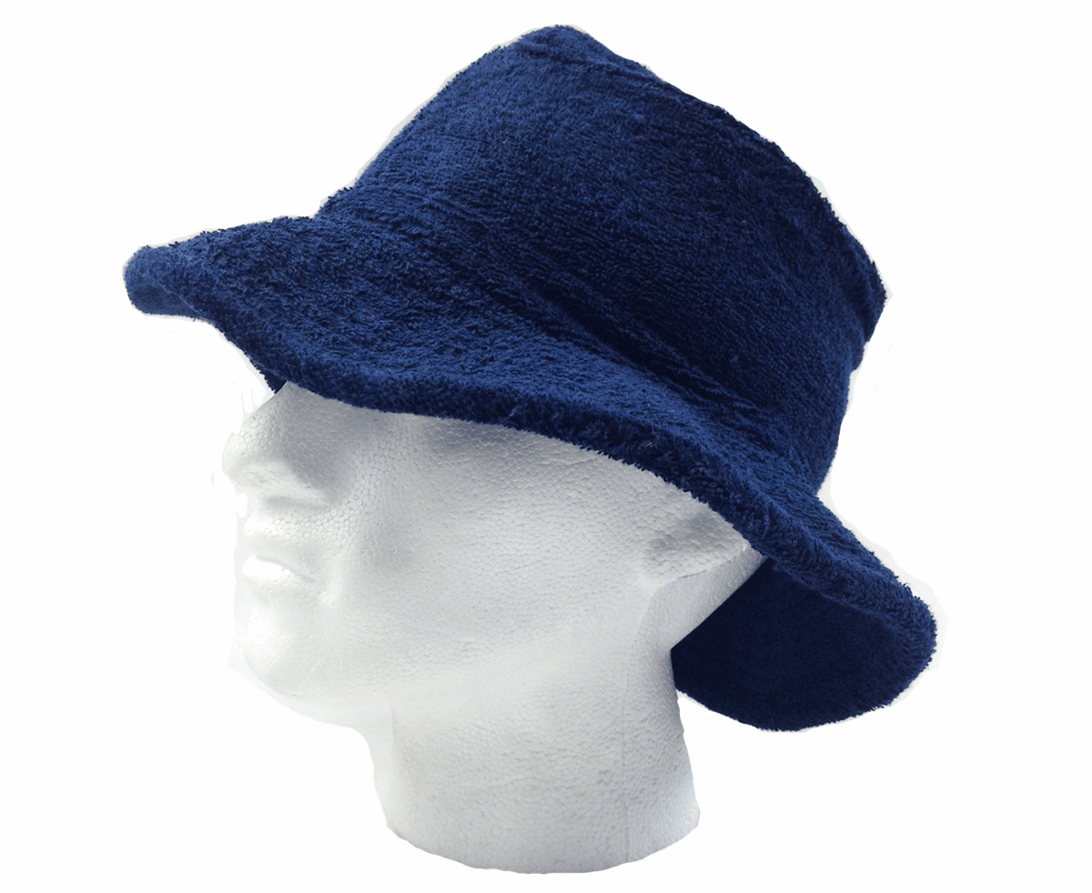 Terry Towelling Bucket Hat – Navy Blue Small, view 4