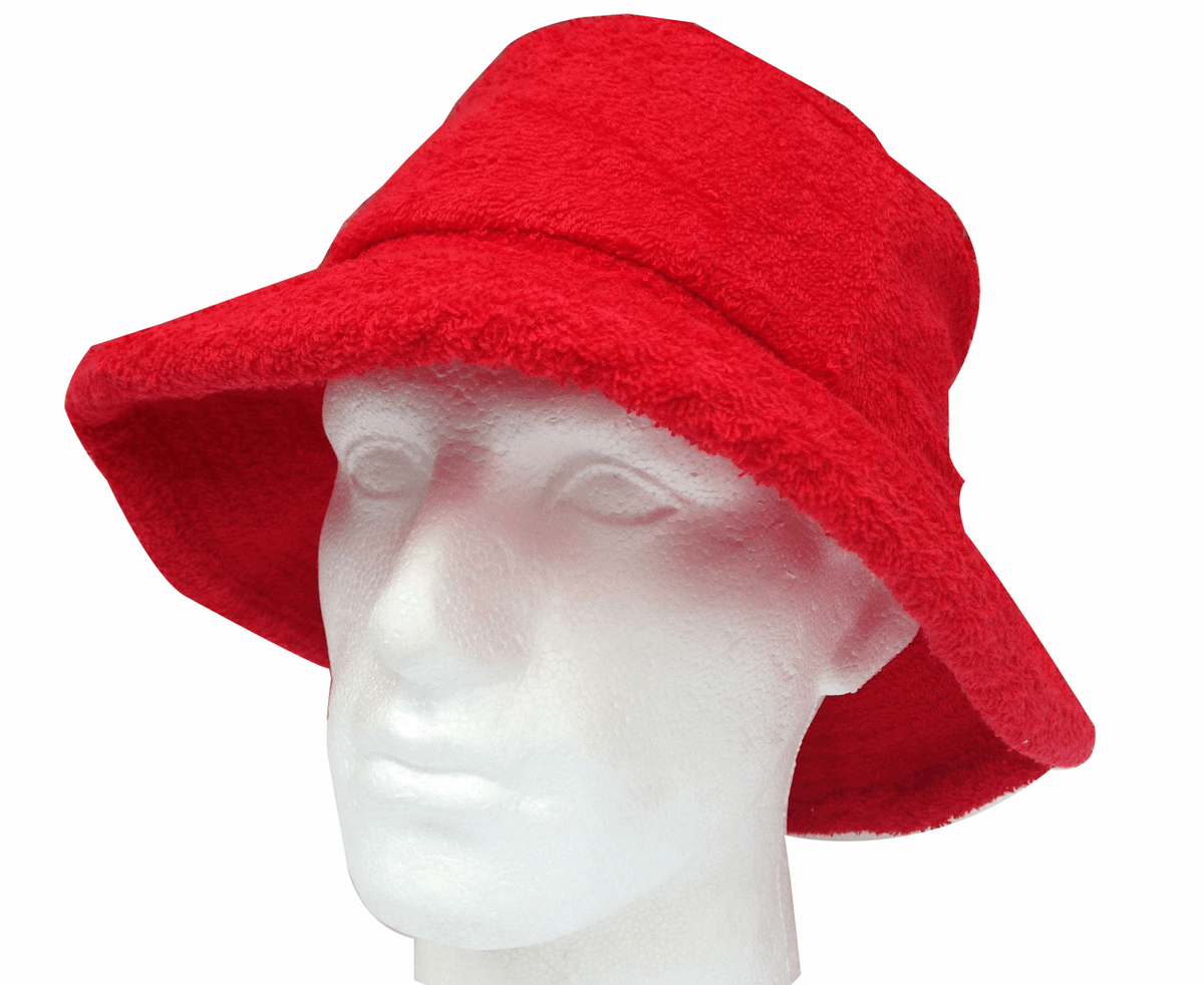 Terry Towelling Bucket Hat – Red XXL, view 4