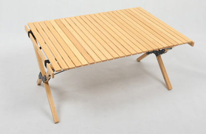 Folding Bamboo Camping Table - Portable Roll-Up with Carry Bag, view 5