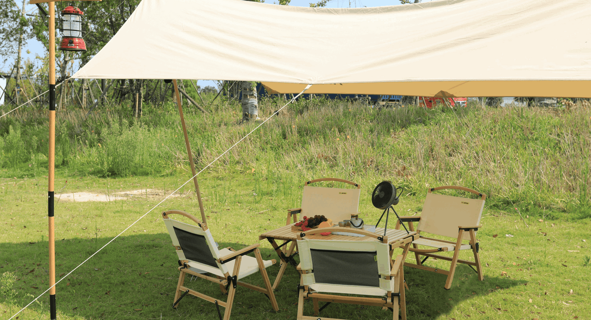 Folding Bamboo Camping Table - Portable Roll-Up with Carry Bag, view 11
