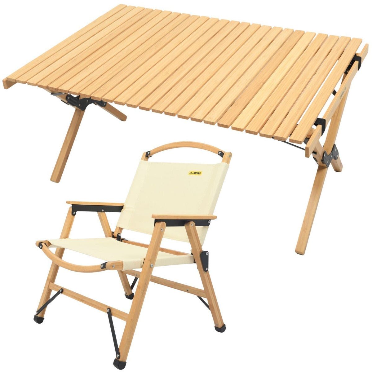 Bamboo Camping Chair & Table Set, view 2