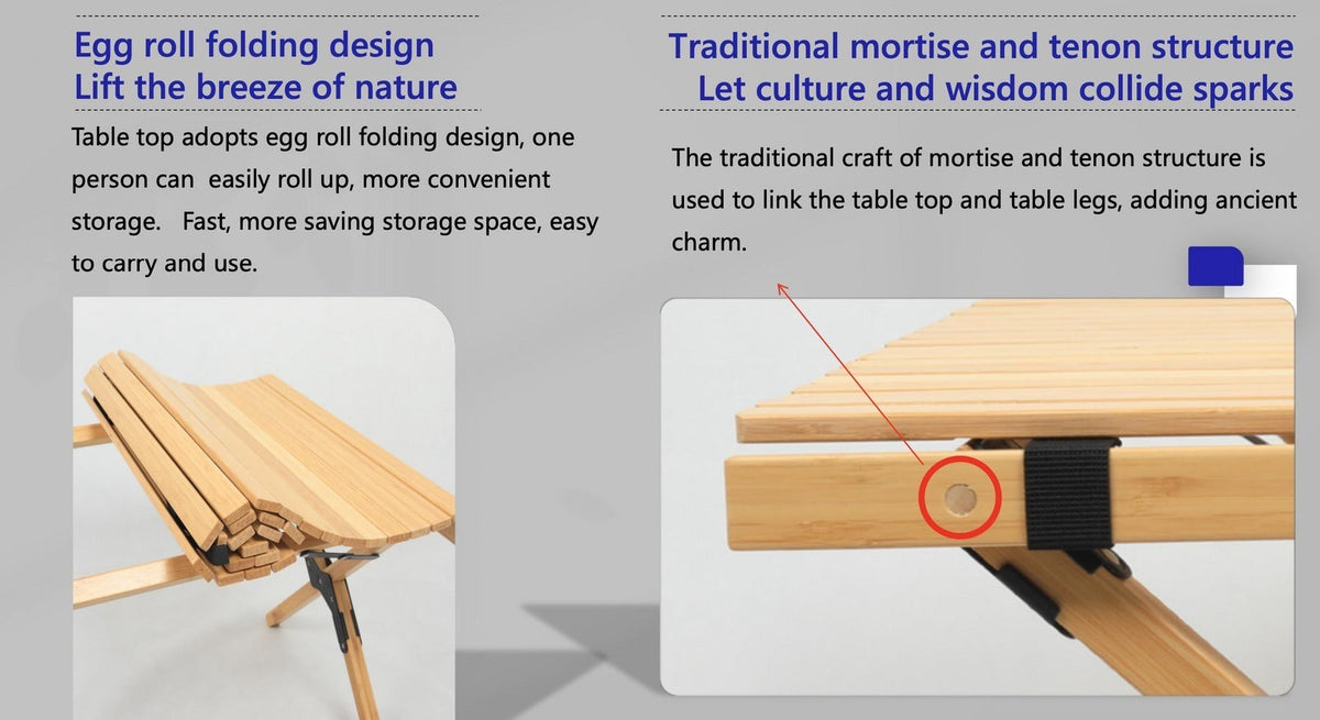 Bamboo Camping Chair & Table Set - 2 Chairs + Table, view 7