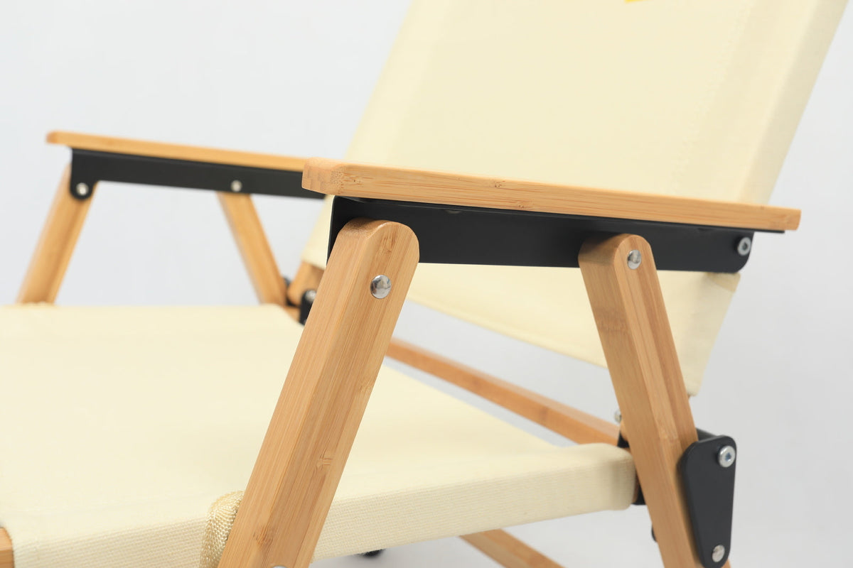Bamboo Canvas Foldable Camping Chair – Khaki, view 3