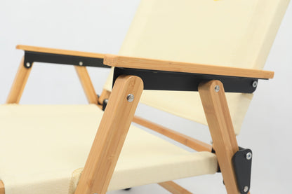 Bamboo Canvas Foldable Camping Chair – Khaki, view 3