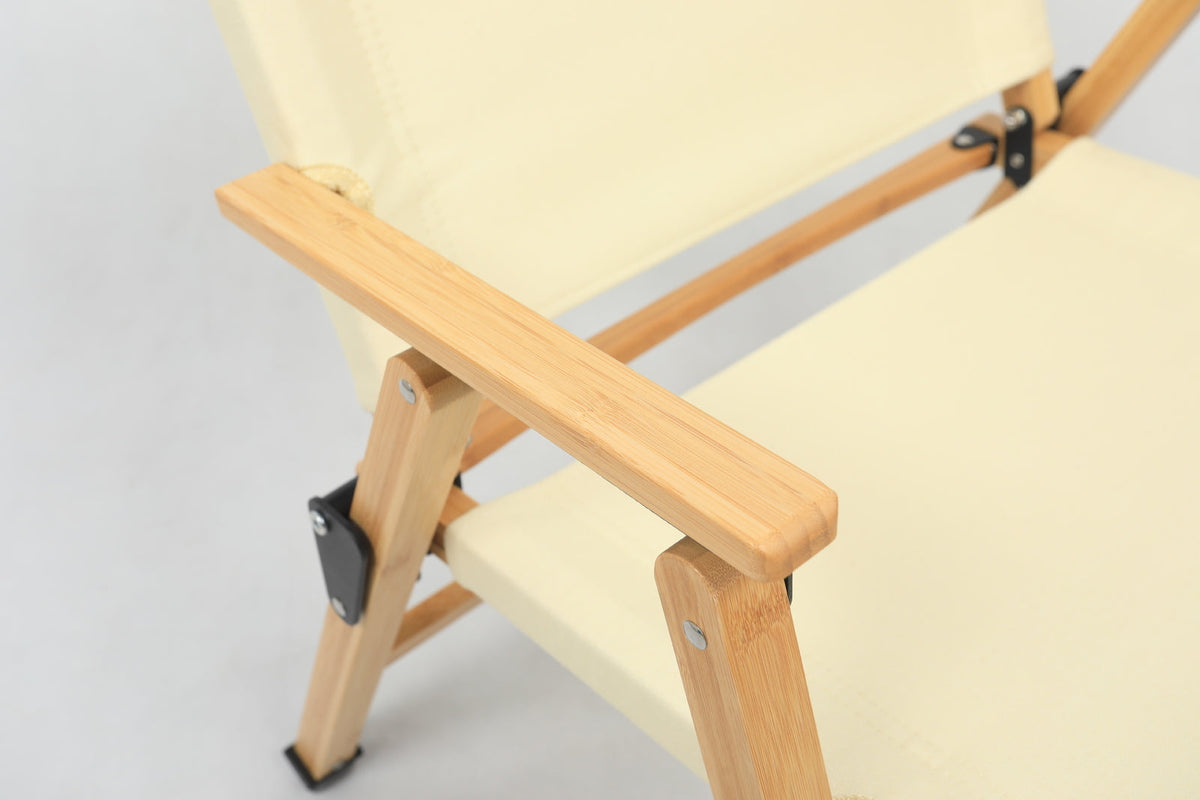 Bamboo Canvas Foldable Camping Chair – Khaki, view 4