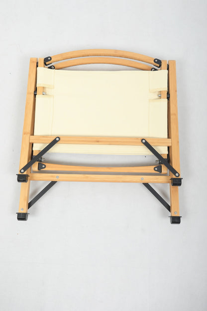 Bamboo Canvas Foldable Camping Chair – Khaki, view 7
