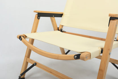 Bamboo Canvas Foldable Camping Chair – Khaki, view 8