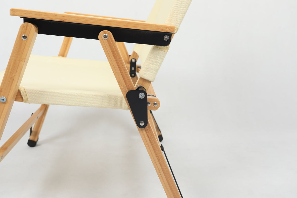 Bamboo Canvas Foldable Camping Chair – Khaki, view 9