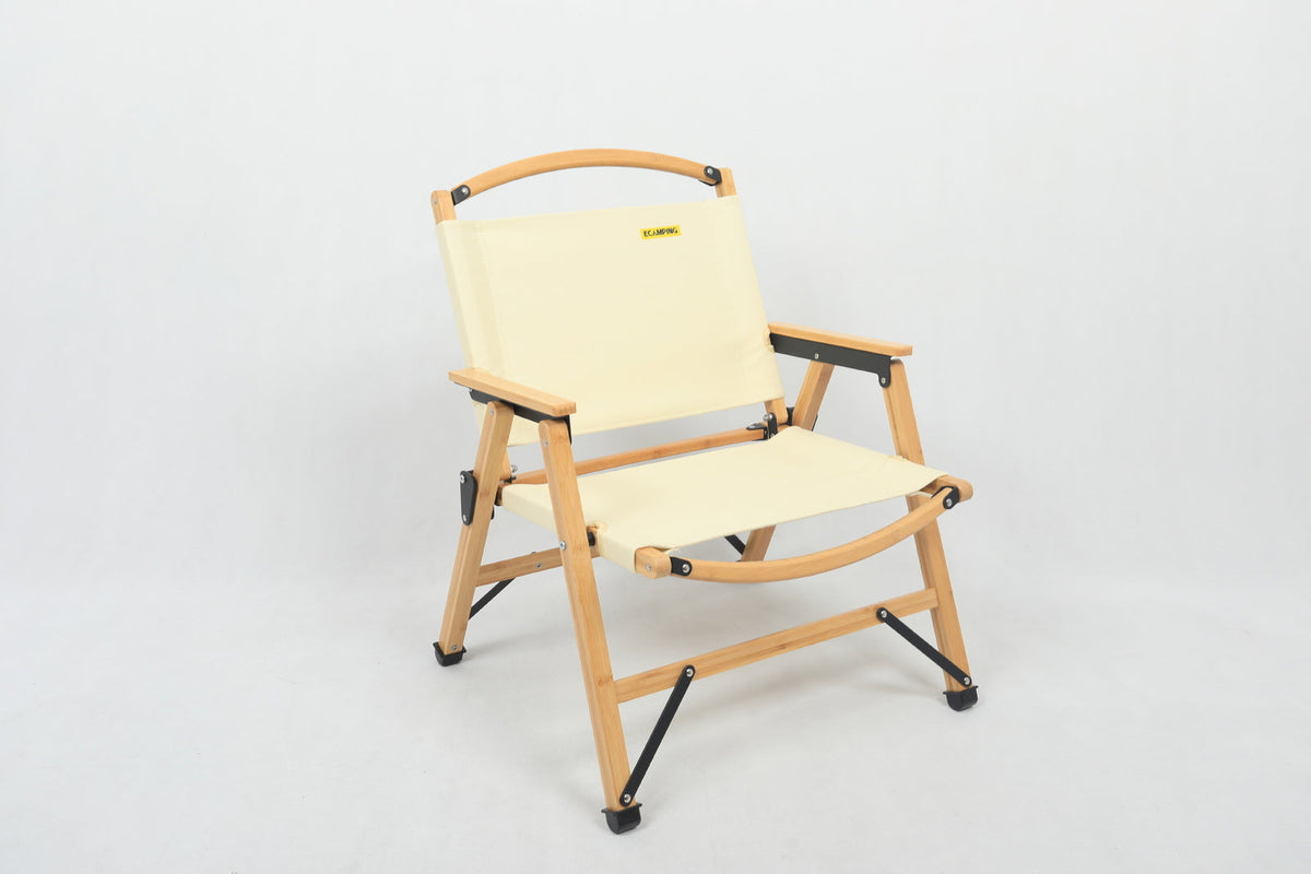 Bamboo Canvas Foldable Camping Chair – Khaki, view 11