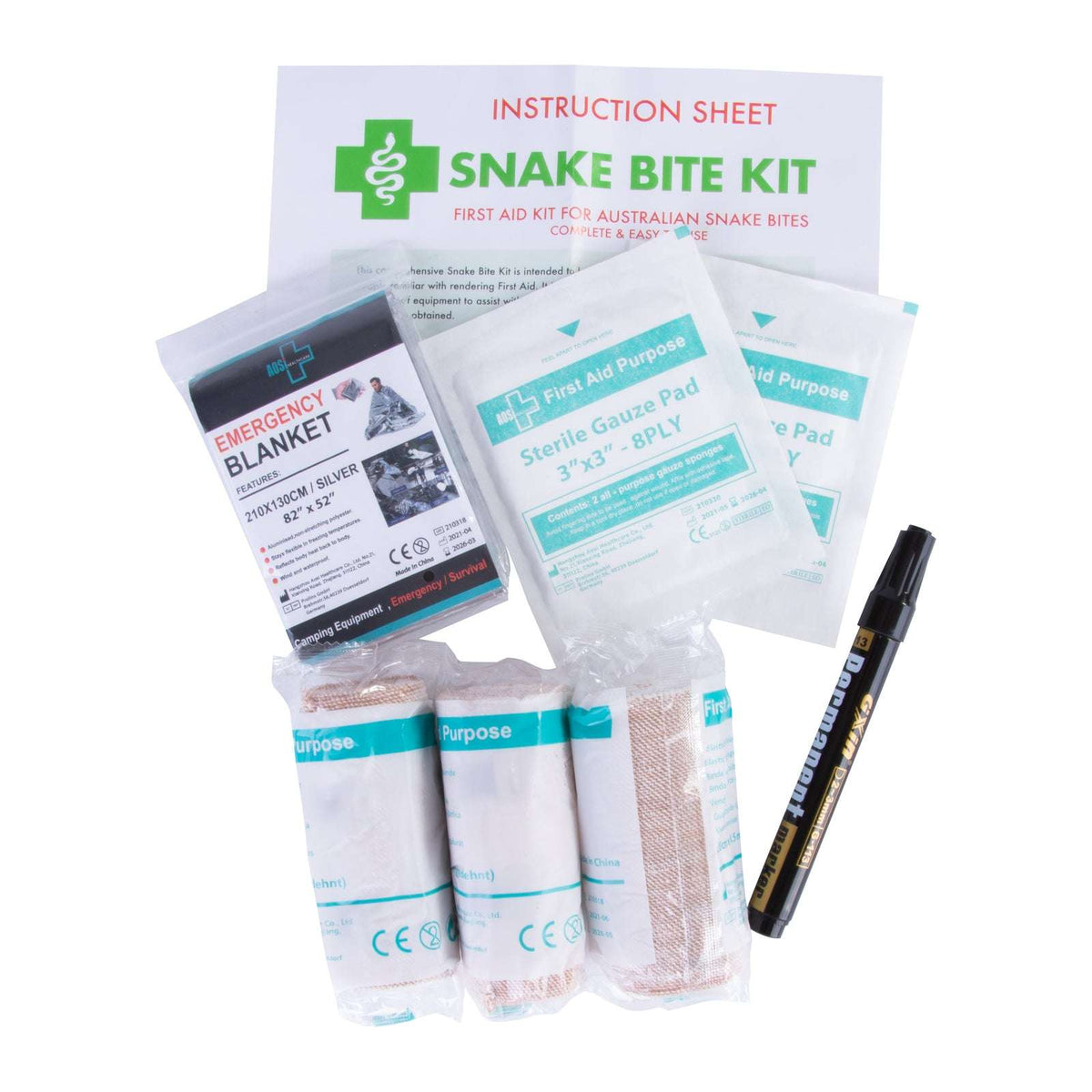 9 Piece Australian Snake Bite First Aid Kit, view 7