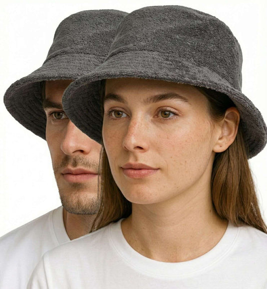 Terry Towelling Bucket Hat – Grey L/XL