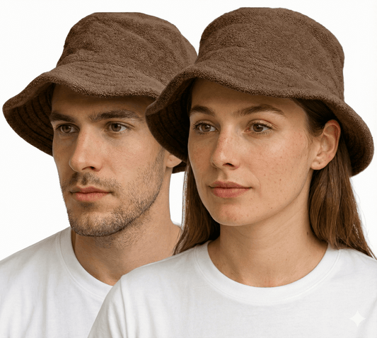 Terry Towelling Bucket Hat – Khaki L/XL