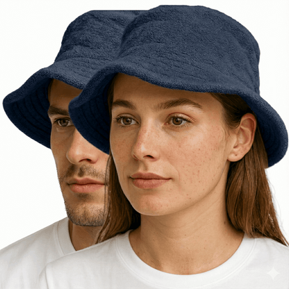 Terry Towelling Bucket Hat – Navy Blue S/M, view 2