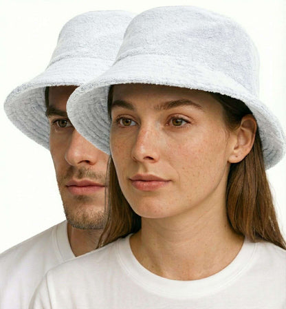 Terry Towelling Bucket Hat – White L/XL, view 2