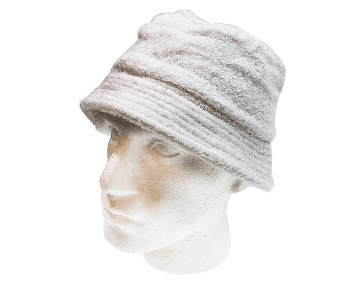 Terry Towelling Bucket Hat – White L/XL, view 4