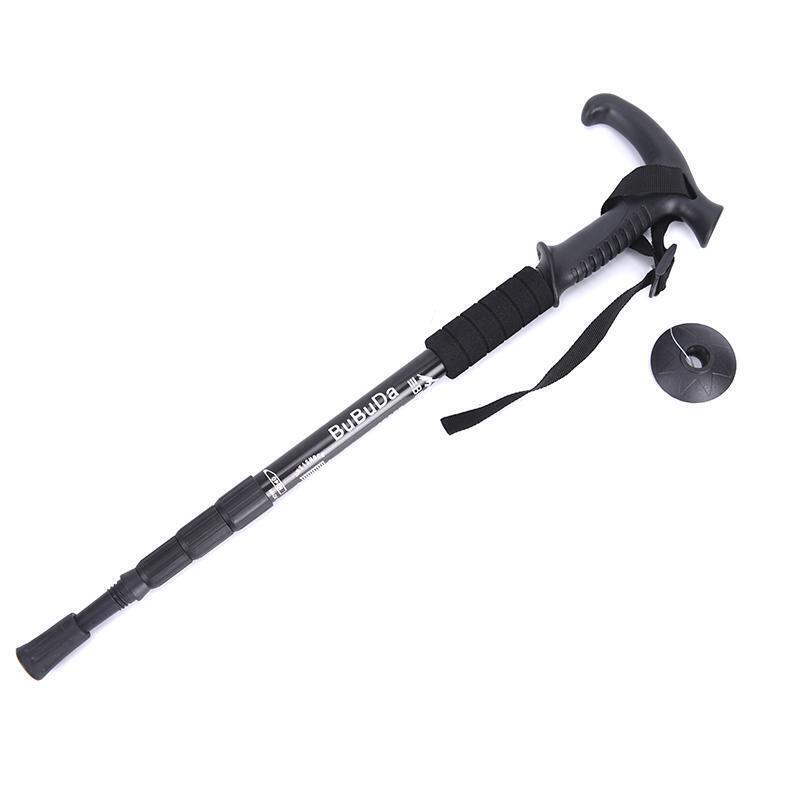Telescopic Anti-Shock Hiking Pole - Black